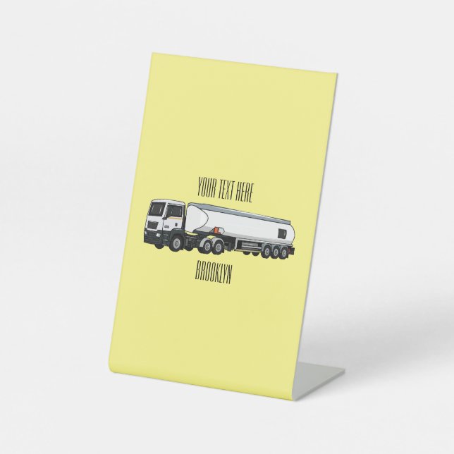 Signe De Table Illustration du transport de carburant par camion- (Recto)