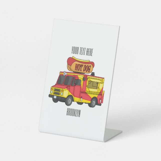 Signe De Table Illustration d'un camion de nourriture pour chien  (Recto)