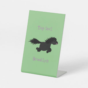 Signe De Table Illustration d'un poney de Shetland mignon