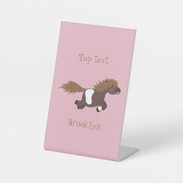 Signe De Table Illustration d'un poney de Shetland mignon (Recto)