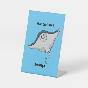 Signe De Table Illustration d'une caricature de poisson stingray