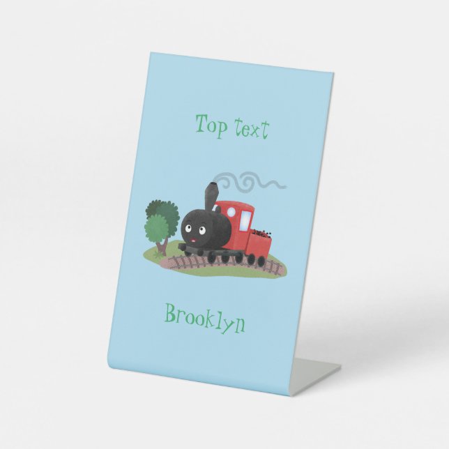 Signe De Table Illustration d'une locomotive à vapeur mûre (Recto)