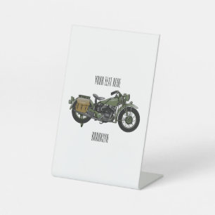 Signe De Table Illustration d'une moto de croiseur militaire