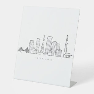 Signe De Table Illustration minimaliste de la skyline de Tokyo