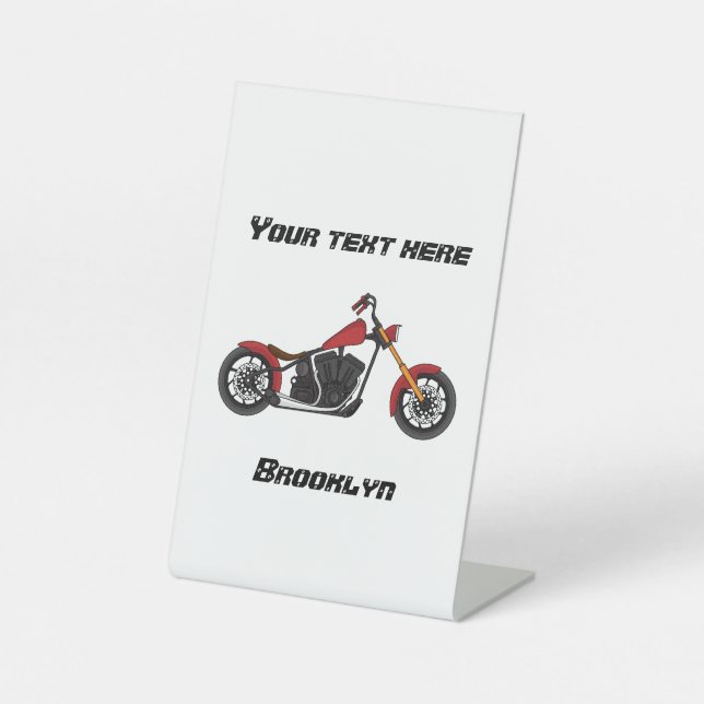 Signe De Table Illustration motocyclette de style hélicoïdal (Recto)