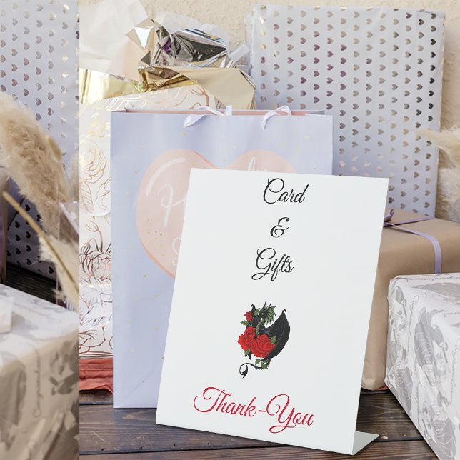 Signe De Table Imaginaire de Roses rouges Dragon Noir (Créateur téléchargé)