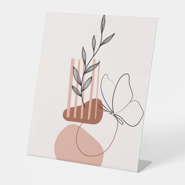 Signe De Table Impression d'art botanique moderne, (Recto)