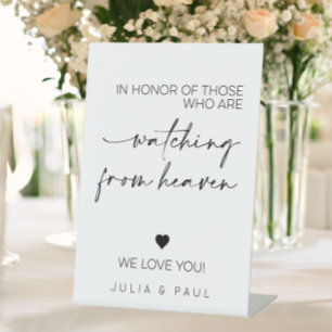 Signe De Table In Honor Of Those Who Are Watching From Heaven