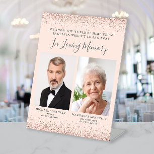 Signe De Table In Love Memory 2 Photo Blush Rose Gold Mariage