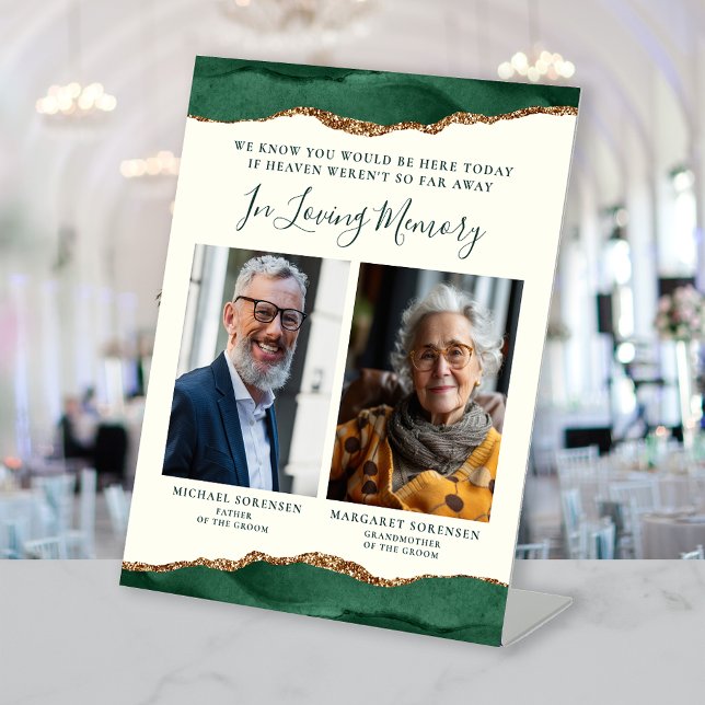 Signe De Table In Love Memory 2 Photo Green Agate Mariage ivoire (Créateur téléchargé)