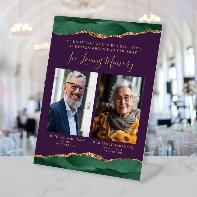 Signe De Table In Love Memory 2 Photo Green Purple Mariage (Créateur téléchargé)