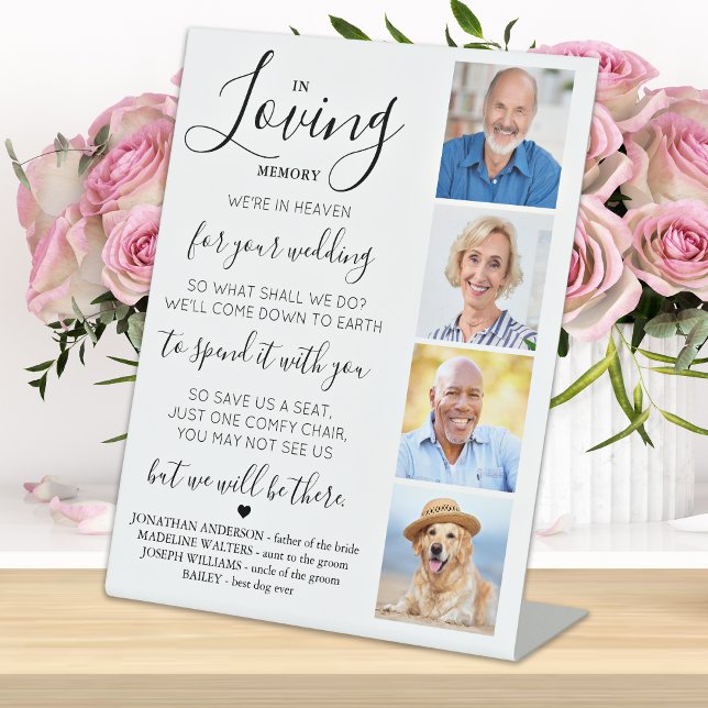 Signe De Table In Love Memory Custom 4 Photo Mariage Memorial (Créateur téléchargé)