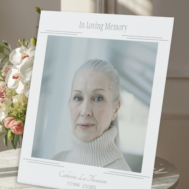 Signe De Table In Loving Memory Modern Photo Funeral Table Sign (In Loving Memory Modern Photo Funeral Table Sign
)