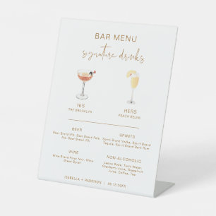 Signe De Table INDIE Bohemian Cocktail Signature Boisson Bar Menu