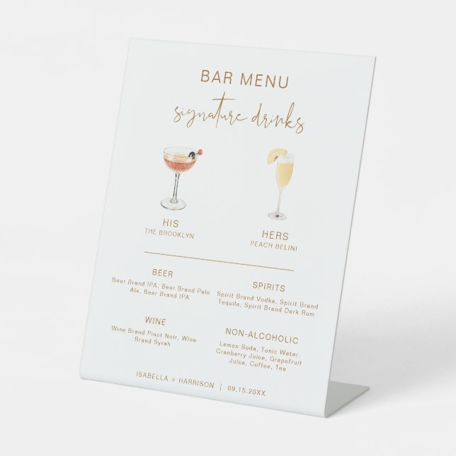 Signe De Table INDIE Bohemian Cocktail Signature Boisson Bar Menu (Recto)