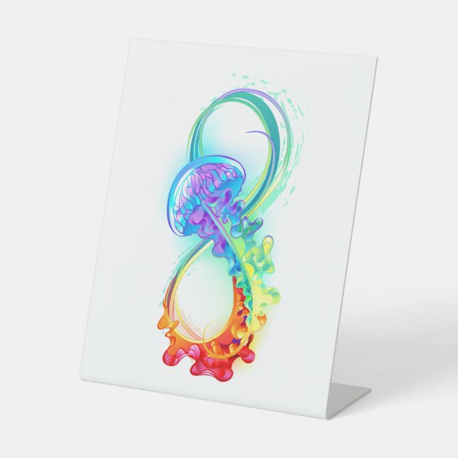 Signe De Table Infinity avec Rainbow Jellyfish (Recto)