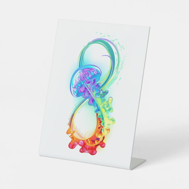Signe De Table Infinity avec Rainbow Jellyfish (Recto)