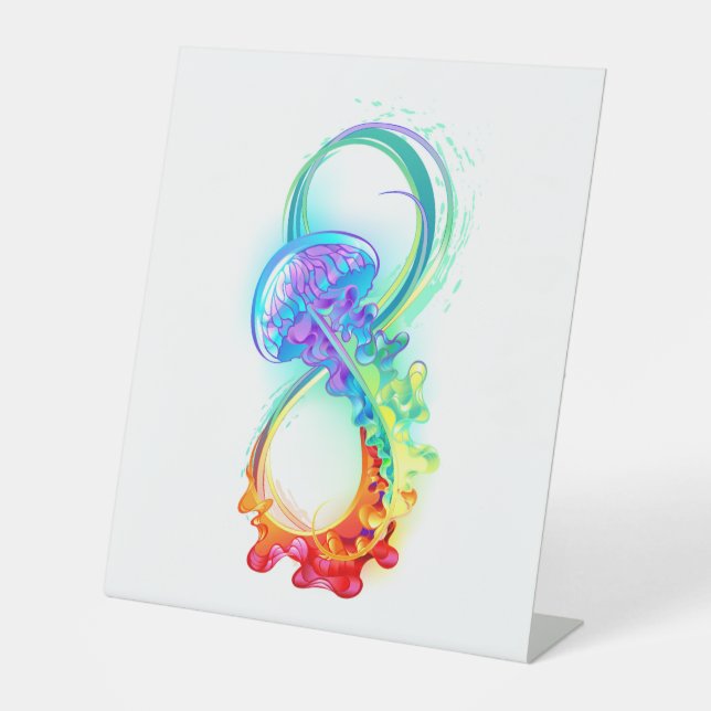 Signe De Table Infinity avec Rainbow Jellyfish (Recto)
