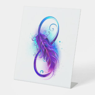 Signe De Table Infinity with purple feather