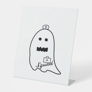 Signe De Table Infirmière fantôme mignonne Halloween Dessinée à l