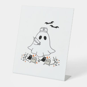 Signe De Table Infirmière Ghost mignonne Halloween Design T-shirt
