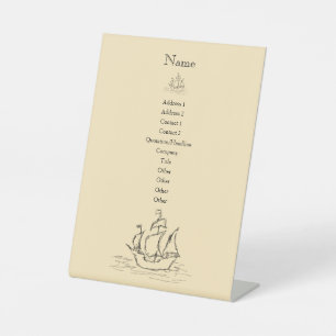 Signe De Table Information d'affaires avec des navires pirates