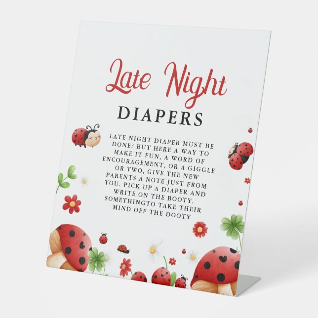 Signe De Table Insect Lady Night Diaper Baby shower Jeu (Recto)
