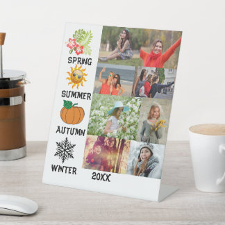 Signe De Table Instagram personnalisé 8 photo collage année saiso