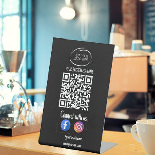 Signe De Table Instagram Suivez-Nous Qr Code noir moderne
