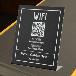 Signe De Table Instructions WiFi avec code QR