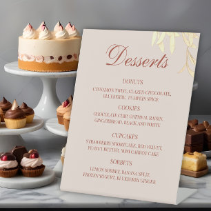 Signe De Table Intemporel Floral Rustic Dessert Menu Mariage
