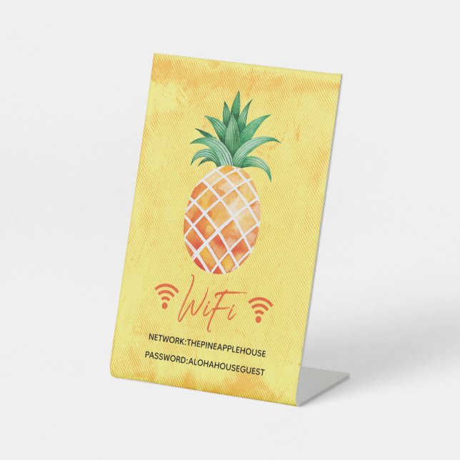 Signe De Table Internet WiFi Mot de passe Island Pineapple Vacati (Recto)