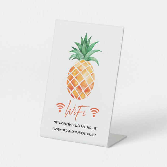 Signe De Table Internet WiFi Mot de passe Island Pineapple Vacati (Recto)