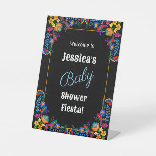 Signe De Table Invitation à la baby shower florale Fiesta mexicai