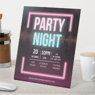 Signe De Table Invitation à une fête de musique, Flyer de soirée