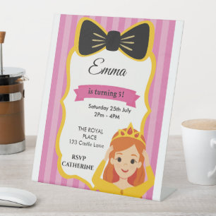 Signe De Table Invitation d'anniversaire de la princesse rose z