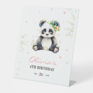 Signe De Table Invitation d'anniversaire de Panda, Invitation d'a
