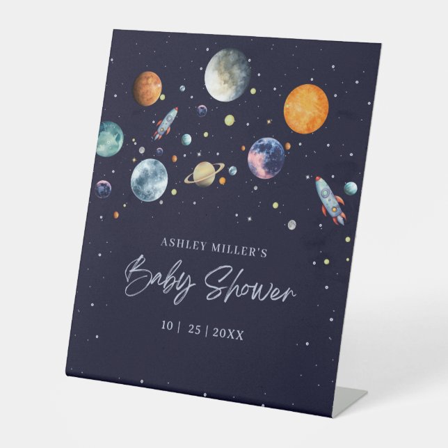 Signe De Table Invitation de Baby Shower pour Garçon Over The Moo (Recto)
