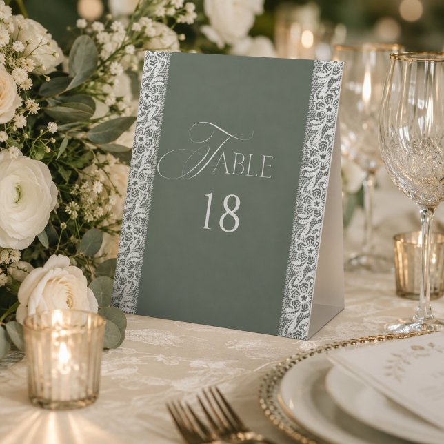 Signe De Table Invitation de douche de mariée en dentelle florale (Créateur téléchargé)