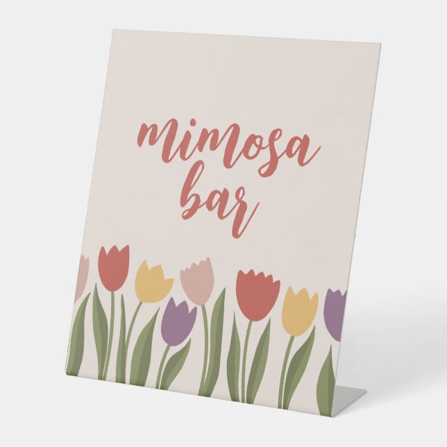 Signe De Table Invitation de la douche nuptiale des tulipes (Recto)