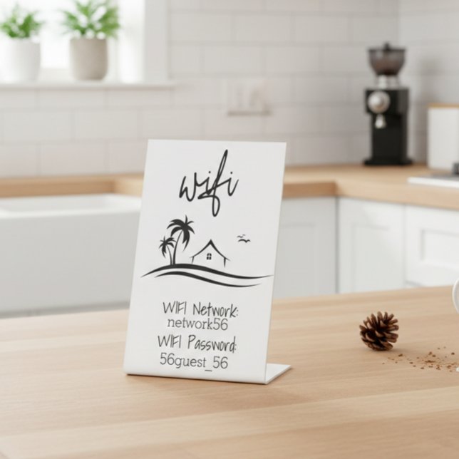 Signe De Table Invité Visiteur WIFI information STR Rental Beach (Créateur téléchargé)