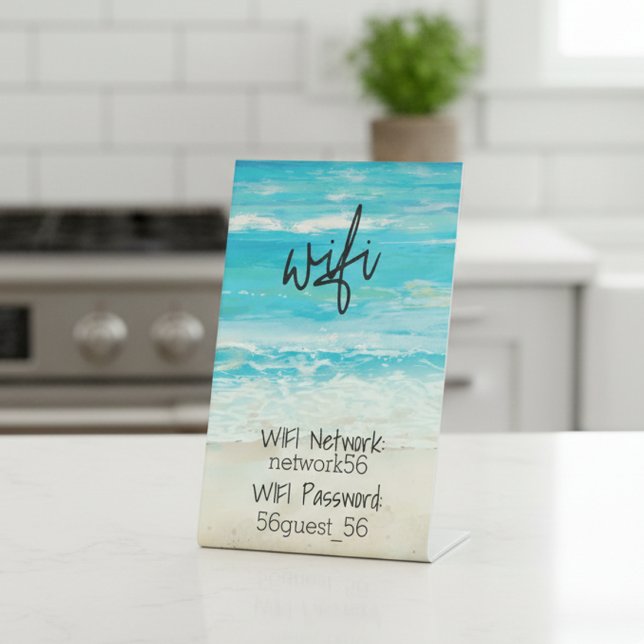 Signe De Table Invité Visiteur WIFI information STR Rental Home (Créateur téléchargé)