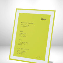 Island Citrus minimalist wedding Bar Pedestal Sign