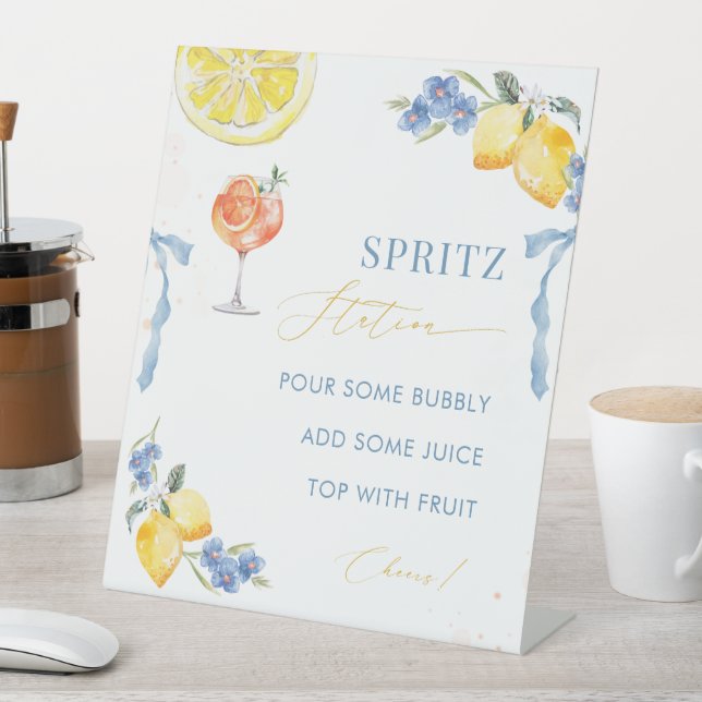 Signe De Table Italian Blue Bow Lemon That's Amore Spritz Station (In SItu)