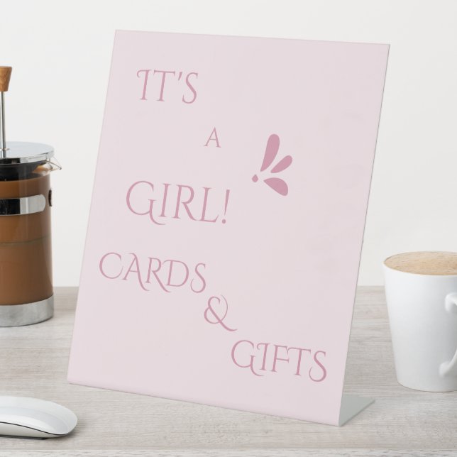 Signe De Table It's A Girl! Minimalism Pastel Pink Cards & Gifts (In SItu)