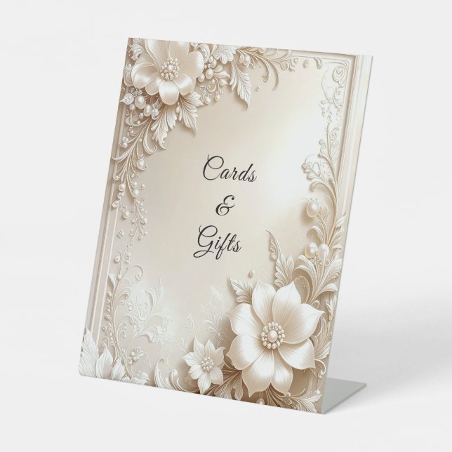 Signe De Table Ivory Flowers Tabletop Signs (Recto)