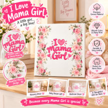 J'adore Maman Fille Carte de Fête pour Bébé Rose F