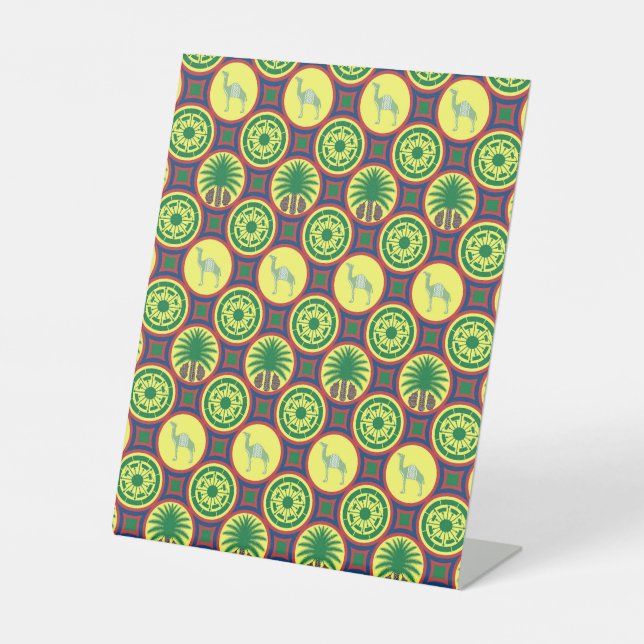 Signe De Table Jamahiri ® Libye | Motif africain (Recto)