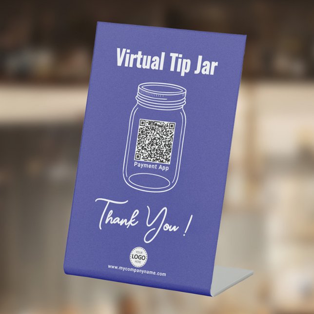 Signe De Table Jar d'astuce virtuelle, application de paiement de (Créateur téléchargé)