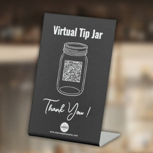 Signe De Table Jar d'astuce virtuelle, application de paiement de